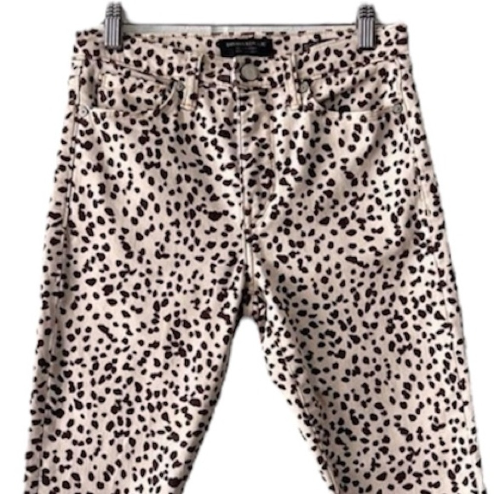 Banana Republic High Rise Skinny Brown Beige Animal Print Skinny Jeans 25p